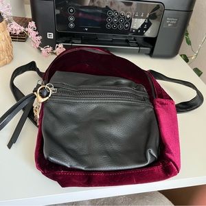 Red Black Velvet Mini Backpack